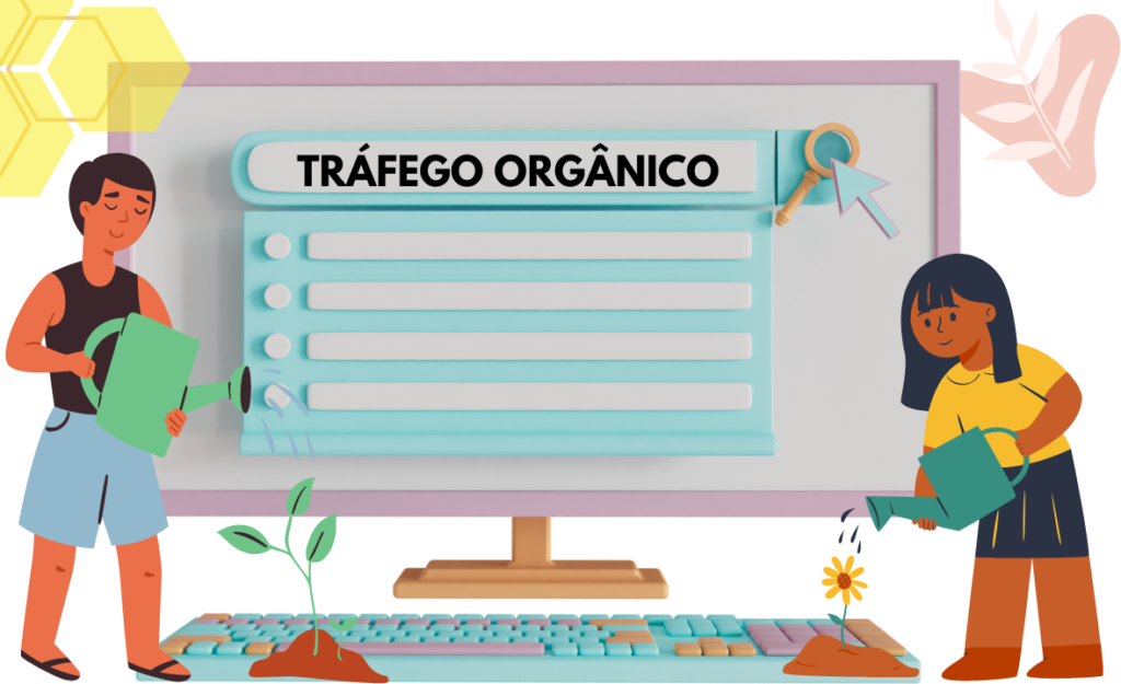 duas pessoas regando uma planta simbolizando o tráfego orgânico no marketing digital