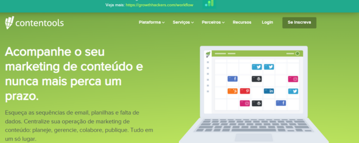 Imagem da plataforma, Contentools, uma opção pra quem deseja saber como trabalhar de freelancer