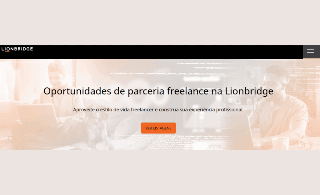 Página do site Lionbridge exibindo oportunidades de micro tarefas online, permitindo que usuários obtenham uma renda extra de forma flexível e prática.
