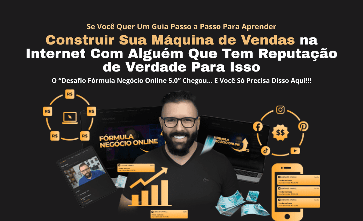 Logotipo oficial ou símbolo de destaque da Fórmula Negócio Online (FNO) de Alex Vargas, representando o treinamento principal do nicho de marketing digital.