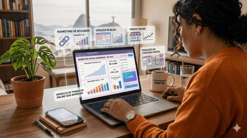 Modelos de trabalho pela internet sem aparecer como marketing de afiliados e criação de blog