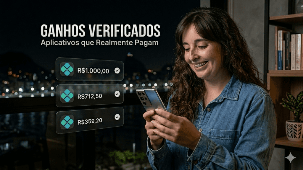 Smartphone mostrando aplicativos que pagam dinheiro pelo celular