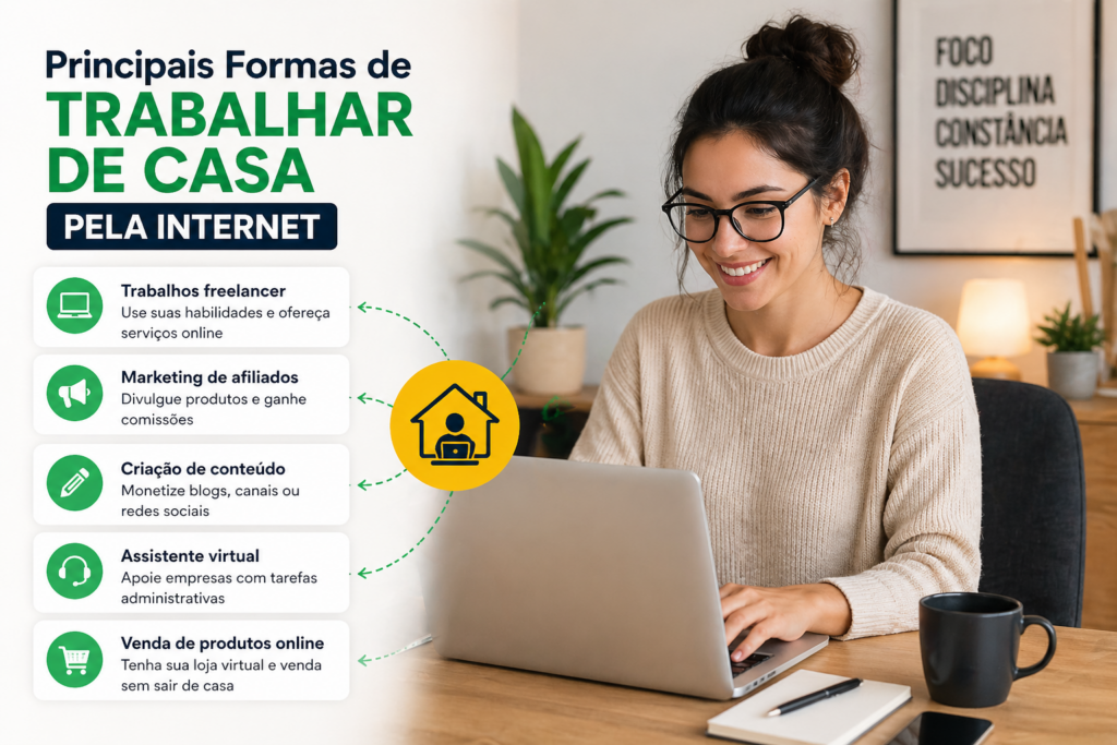 Formas de trabalhar pela internet em casa
