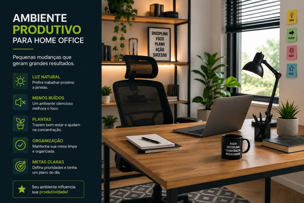 Ambiente organizado para trabalho online