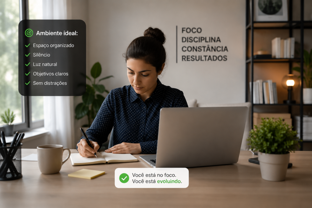 Ambiente organizado para trabalho online