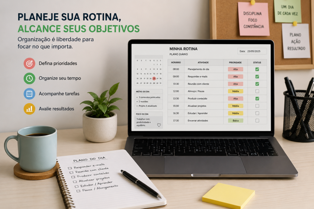 Planejamento de rotina para trabalho online